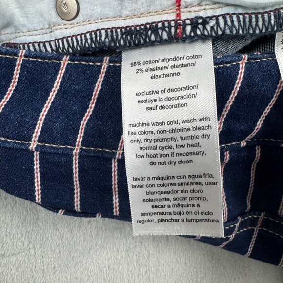 Nautica‎ Jeans Womens Blue White Pink Pinstripe Striped Denim Pants Size 8 - Picture 4 of 16